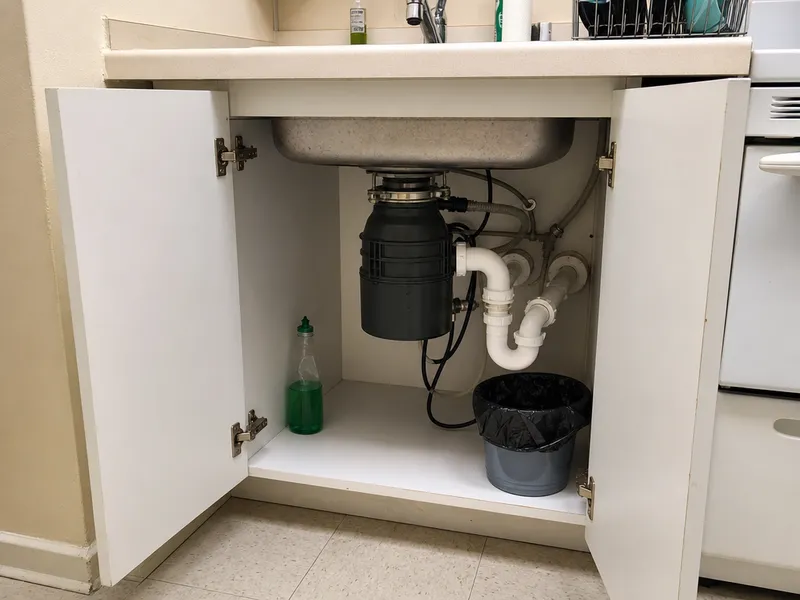 Single-basin sink with disposal, rental unit