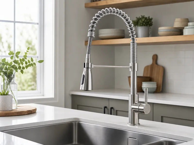 Commercial-style kitchen faucet