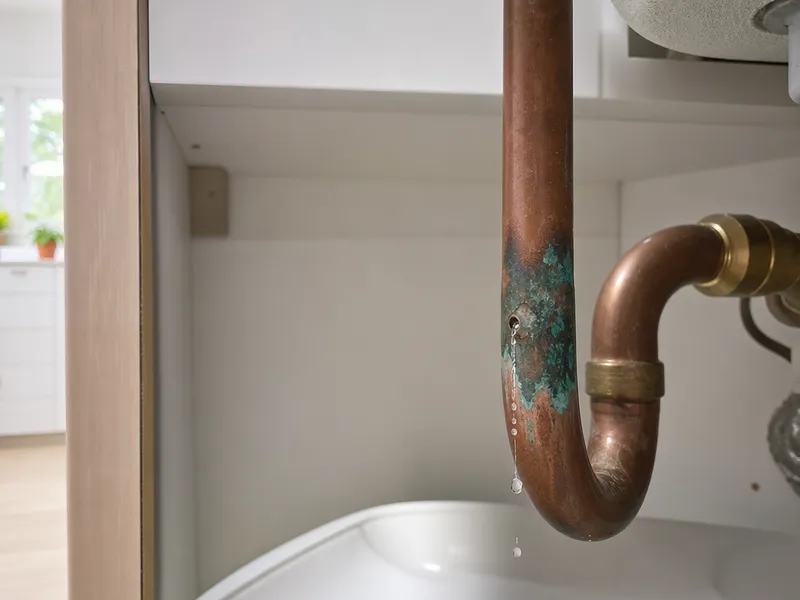 Leaking copper pipes