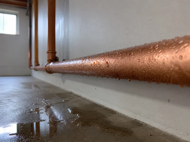 Condensation on cold water pipes