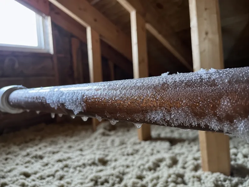 Frozen pipes in winter