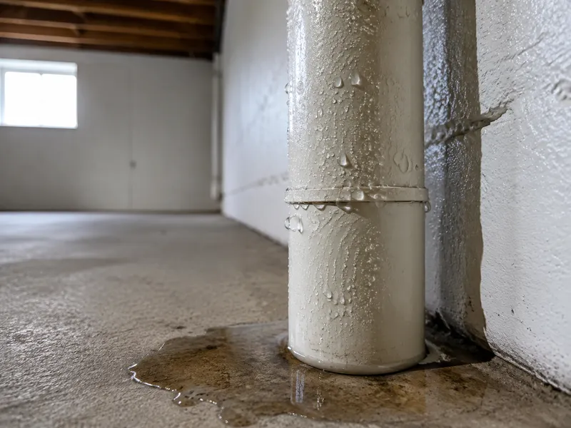 Sweating pipes in humid basements