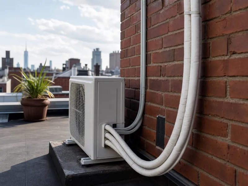 Mini-split refrigerant lines — Brooklyn apartment