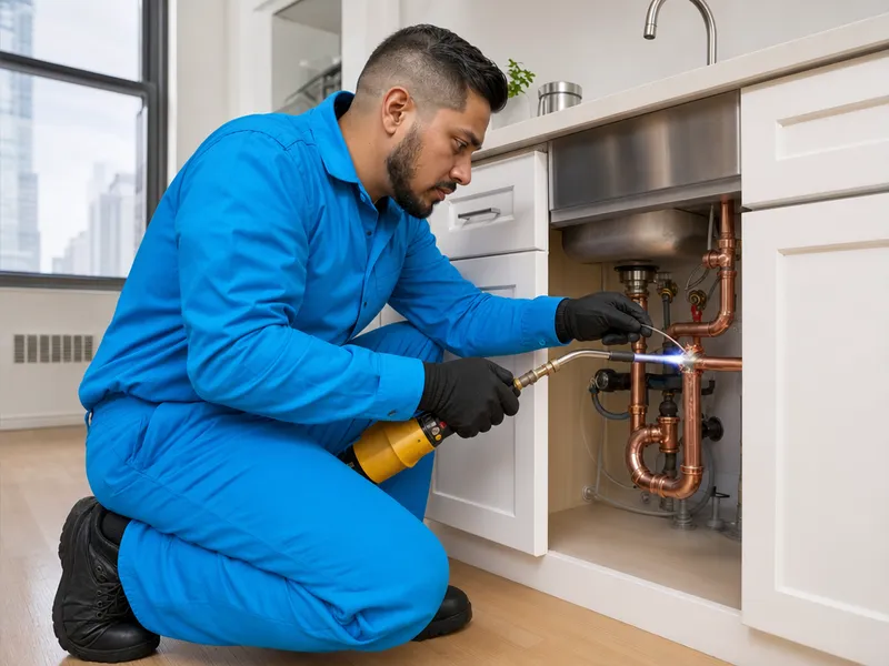 Copper pipe installation and repair
