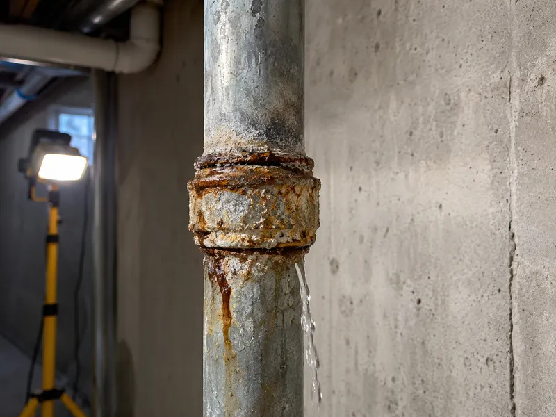 Corroded or rusted pipes