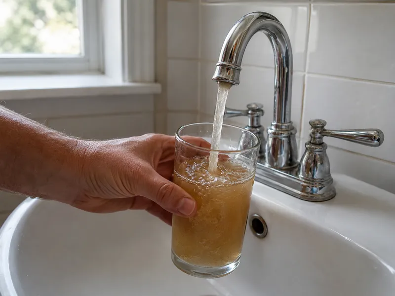 Discolored water from pipe corrosion