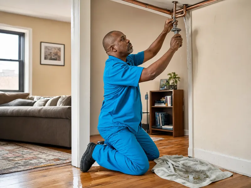 Bronx apartment, burst pipe