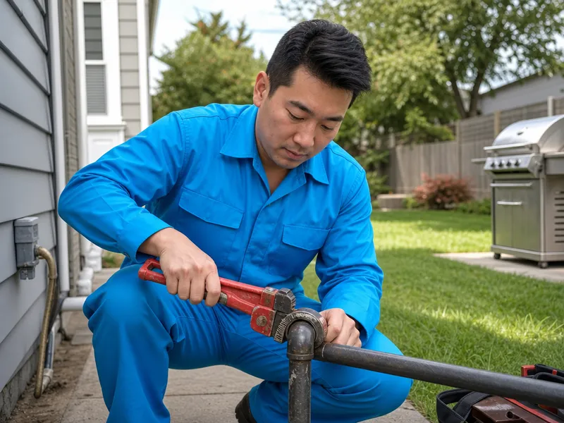 Pipe threading for natural gas BBQ lines