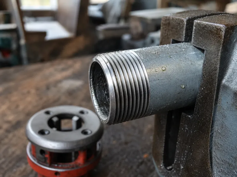 Galvanized steel pipe threading