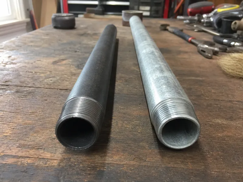 Threaded pipe for gas vs water