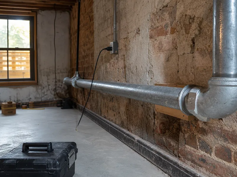 Water main, brownstone, Park Slope