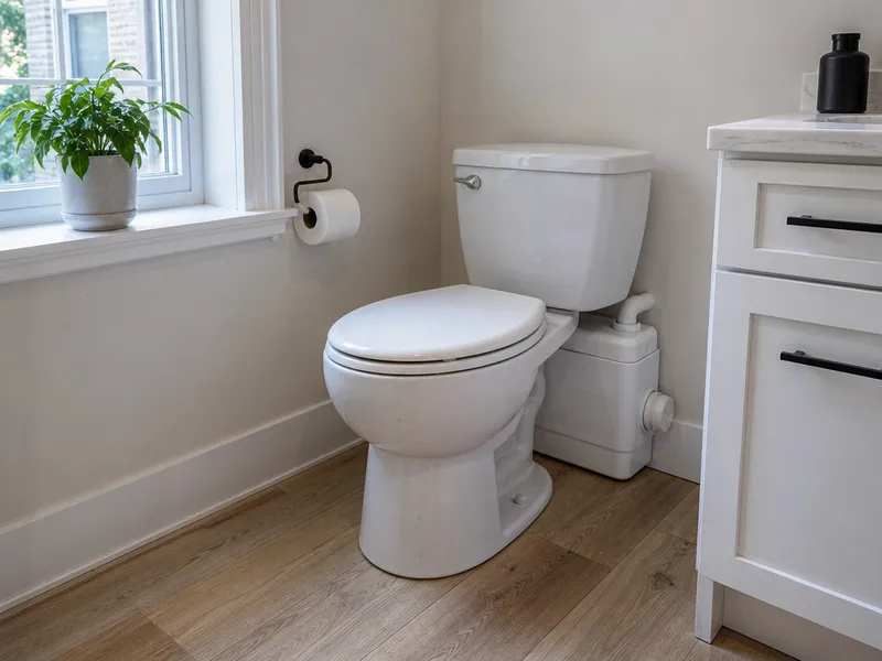 Macerating toilet