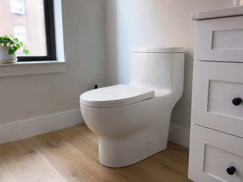 One-piece toilet, Manhattan apartment