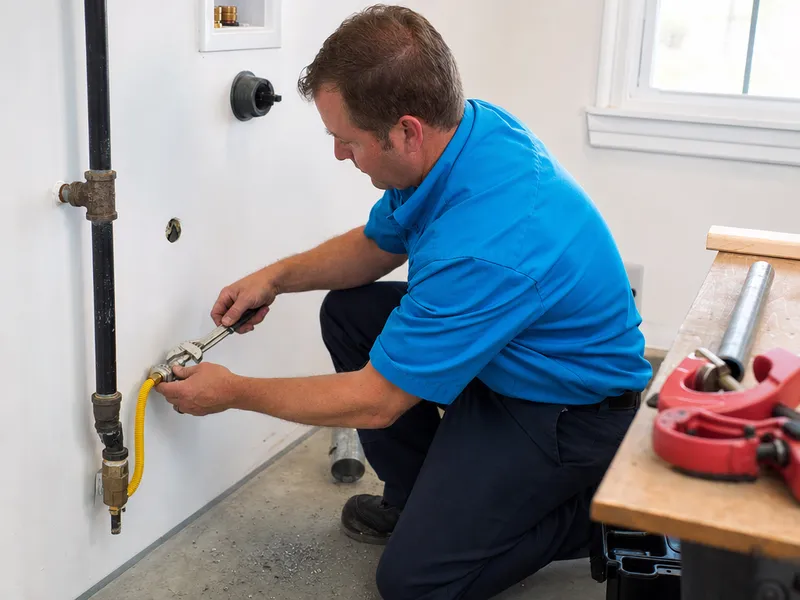 Gas line installation for dryer in Bronx home