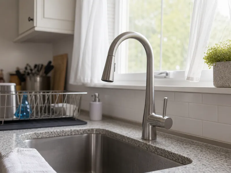 Kitchen faucet with sprayer in Staten Island house