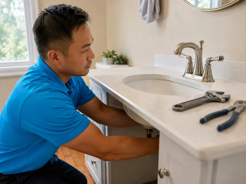 Centerset bathroom faucet in Queens rental