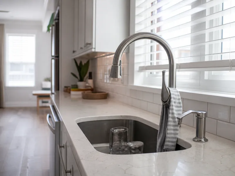 Faucet with soap dispenser in Bronx kitchen