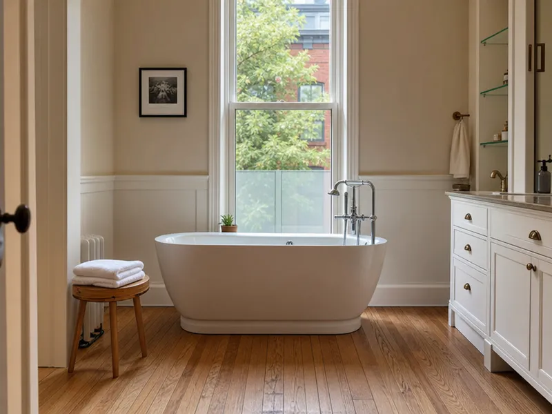 Freestanding tub, Brooklyn brownstone