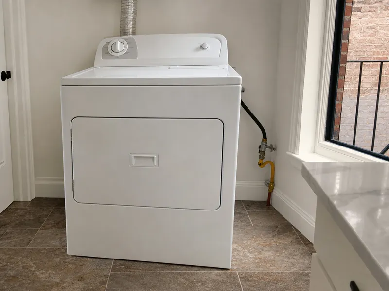 Gas dryer installation
