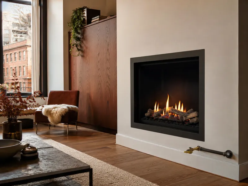 Gas fireplace installation