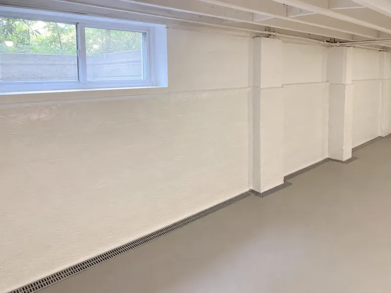 Interior basement waterproofing