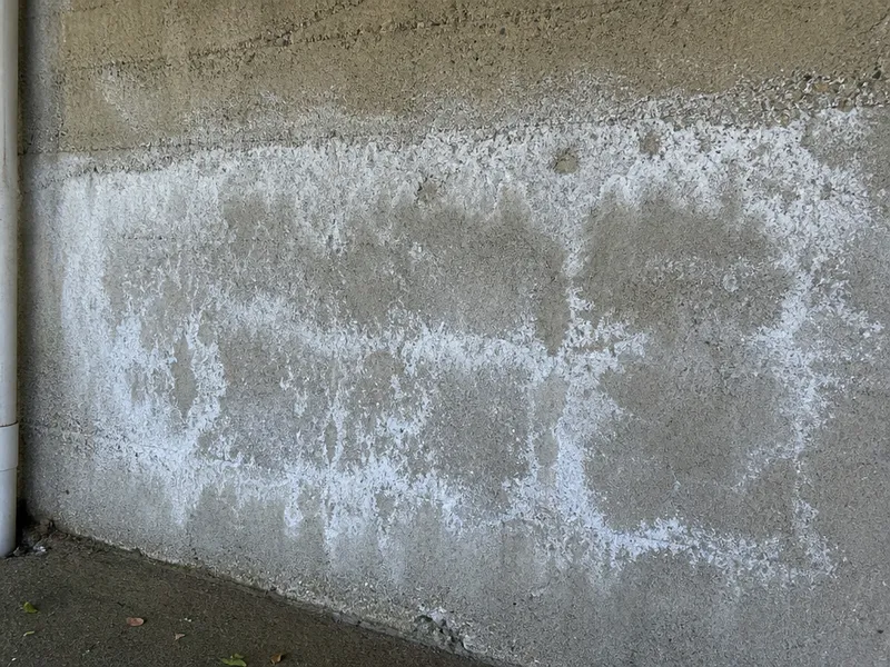 Efflorescence on walls