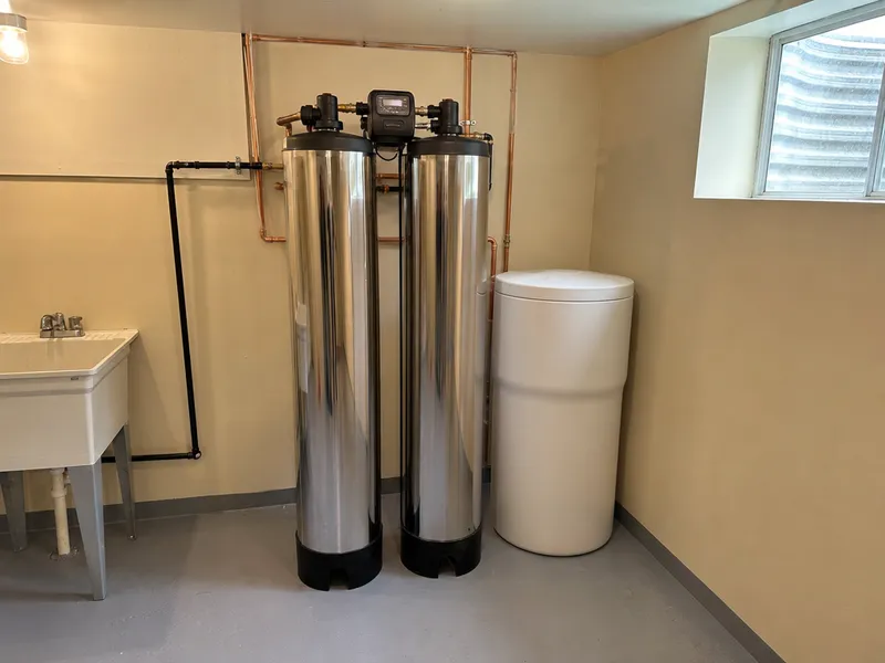 Dual-tank water softener