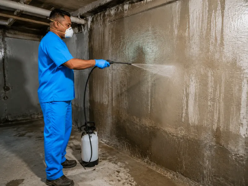 Mold remediation after waterproofing