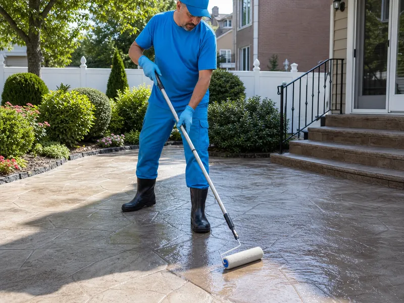 Stamped concrete sealing