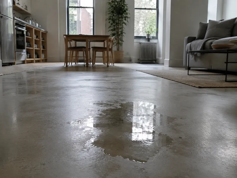 Water seepage through slab