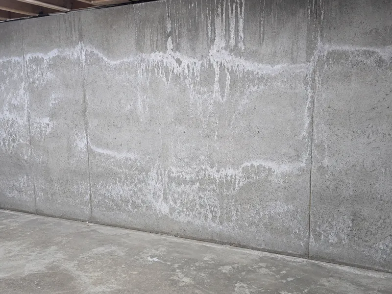 Efflorescence on concrete