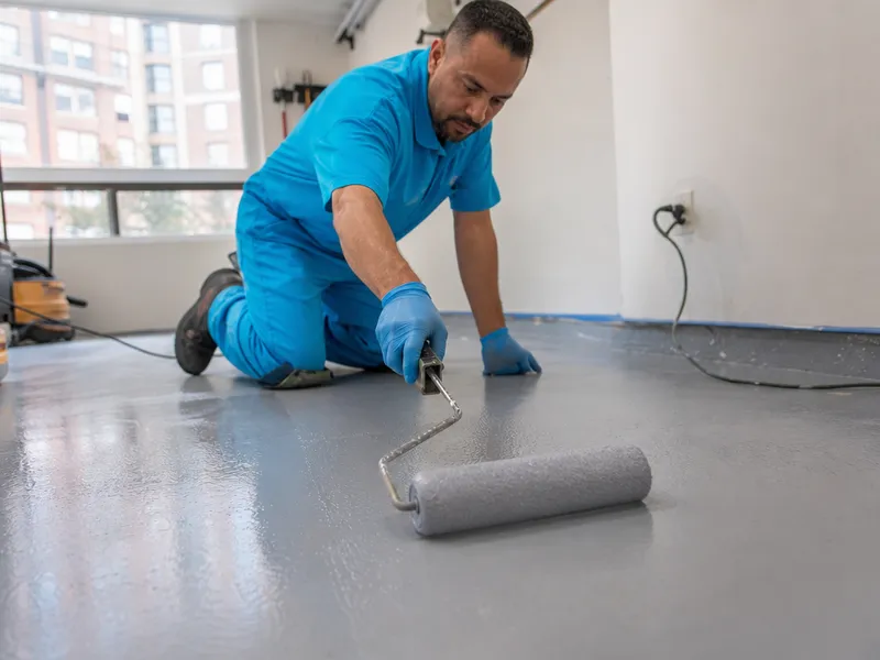 Manhattan condo garage floor