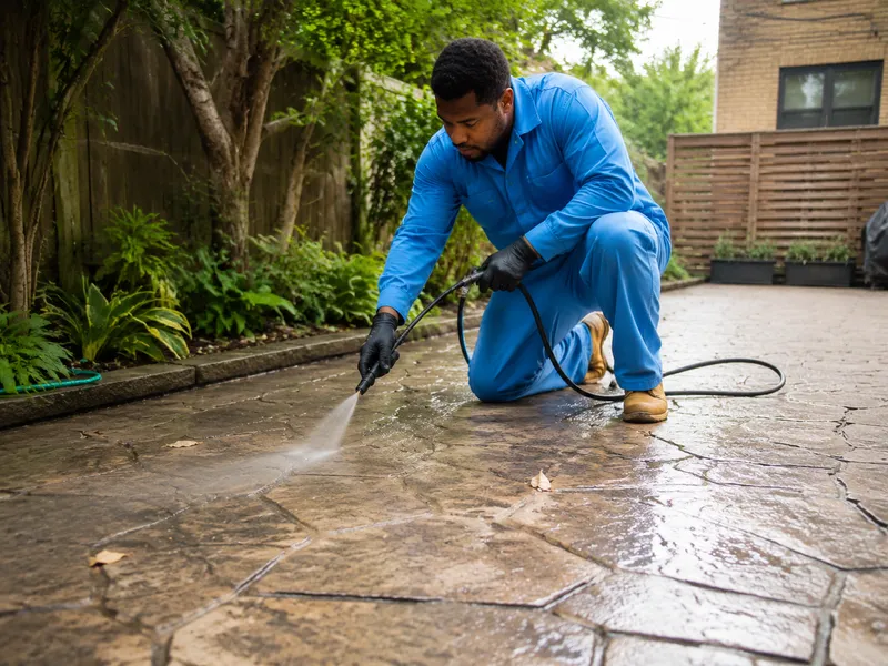 Brooklyn stamped concrete patio