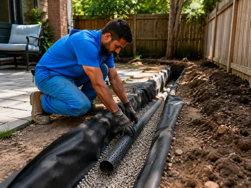 French drain installation