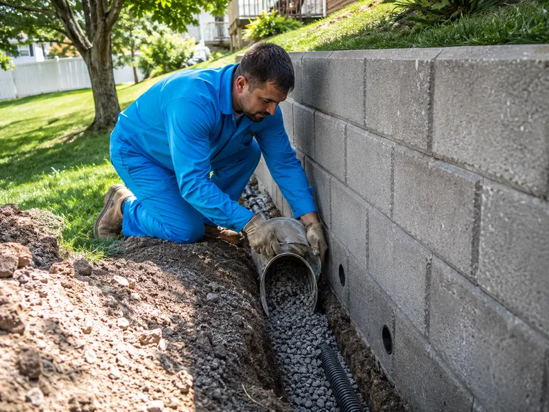 Retaining wall drainage