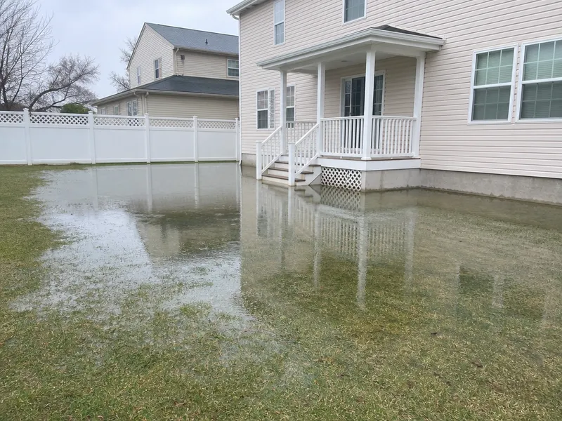 Standing water after rain