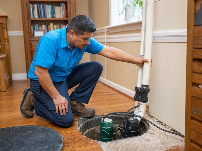 Combination pump, finished basement, Queens