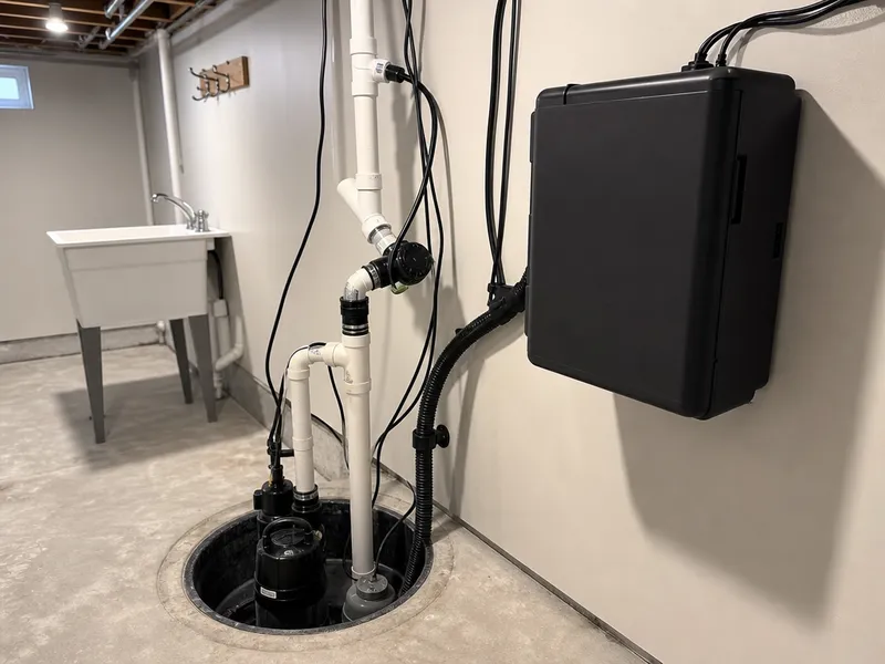 Battery backup sump pump