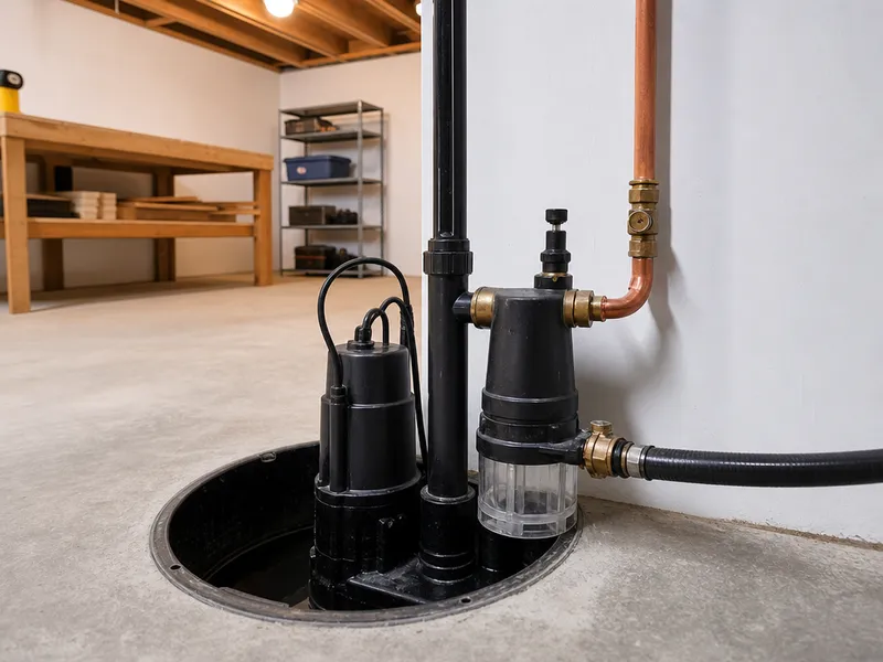 Water-powered backup sump pump