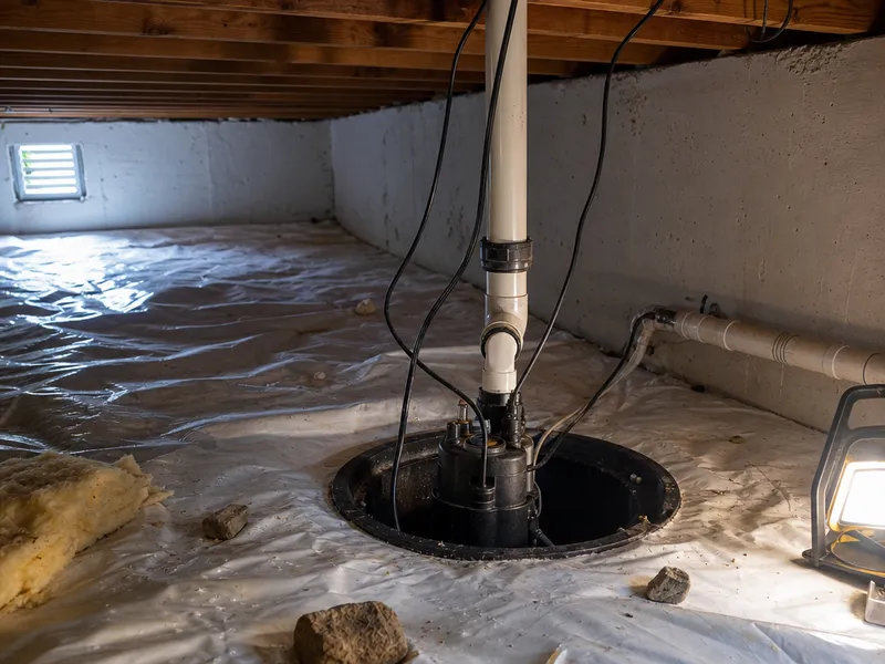Staten Island ranch, crawl space pump