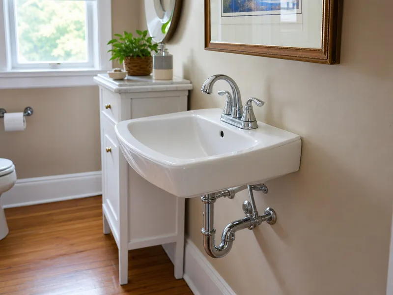 Wall-mount sink, small Bronx bathroom