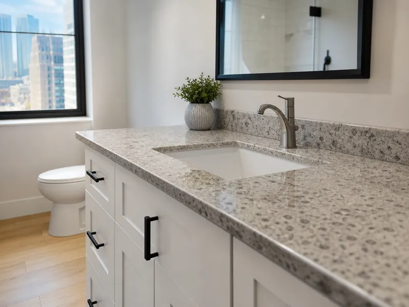Vanity sink with granite cutout, Manhattan