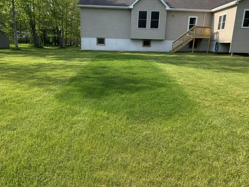 Lush green grass over the septic area