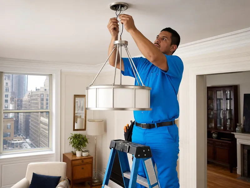 Chandelier installation