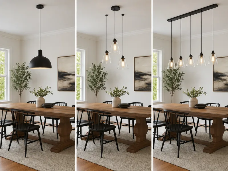Pendant lights — single, multi, linear
