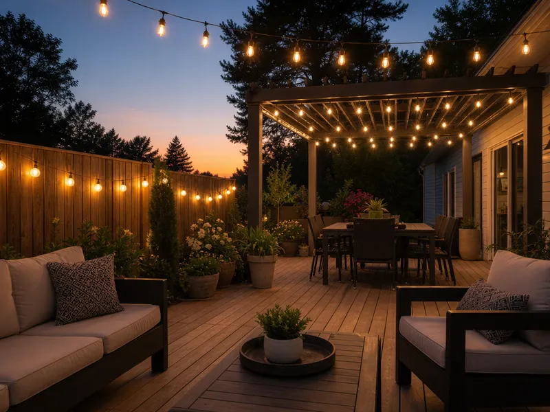 String lights — patio, garden, commercial