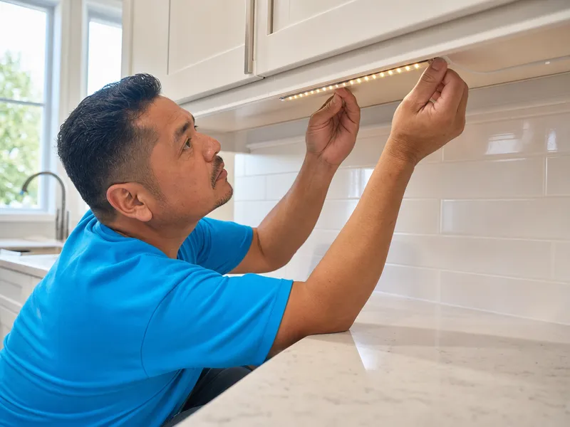 Under cabinet lighting installation