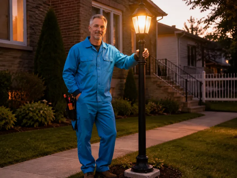 Lamp post installation