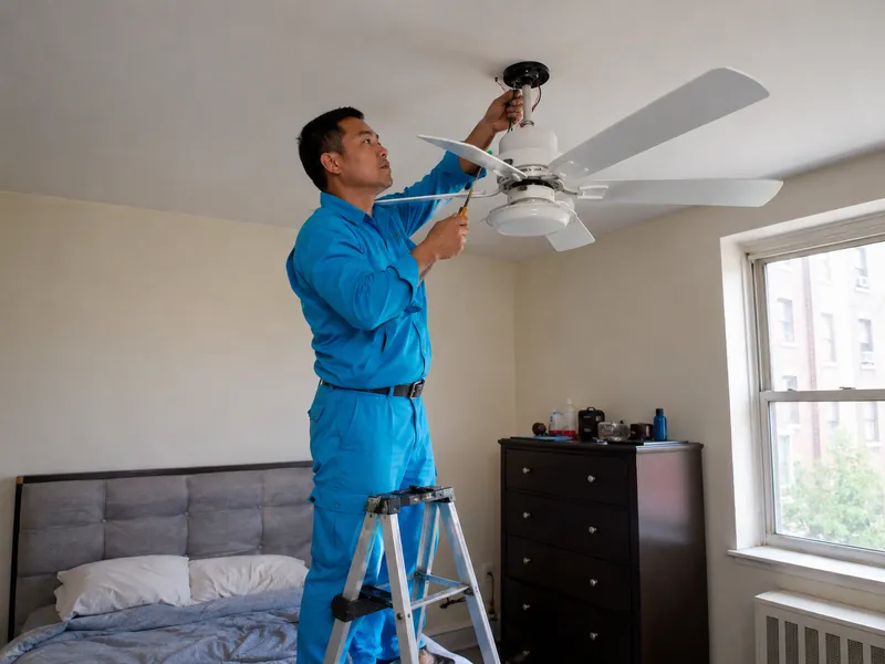 Ceiling fan installation