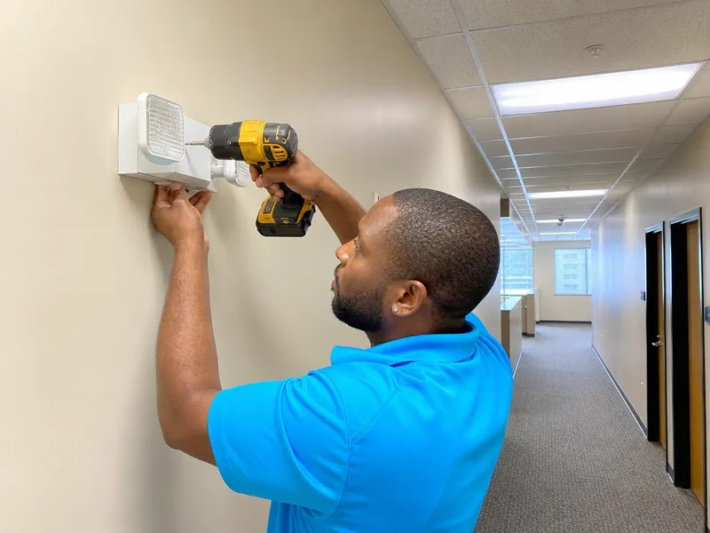Emergency exit lighting installation